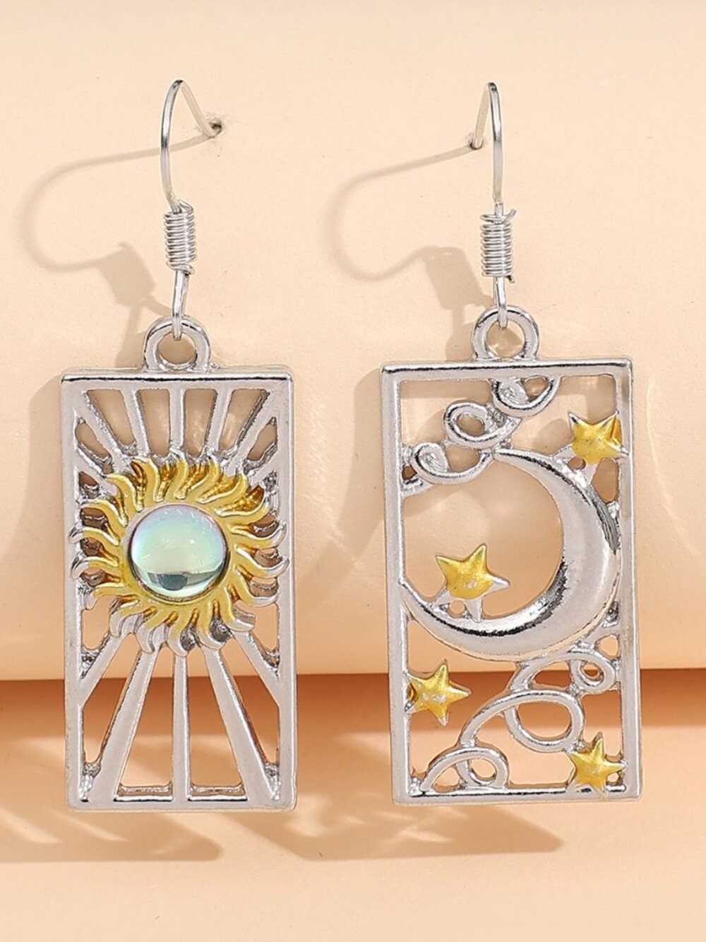 Drop Sun moon earrings
